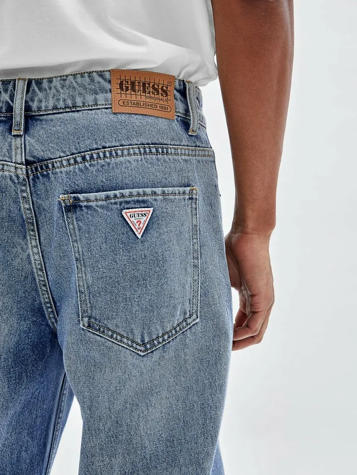 Men Jeans and Denim GUESS GUESS Originals Relaxed Pants Go Johnny Medium Wash