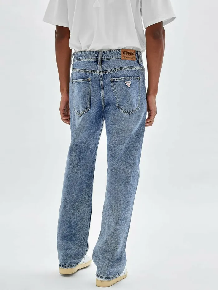 Men Jeans and Denim GUESS GUESS Originals Relaxed Pants Go Johnny Medium Wash