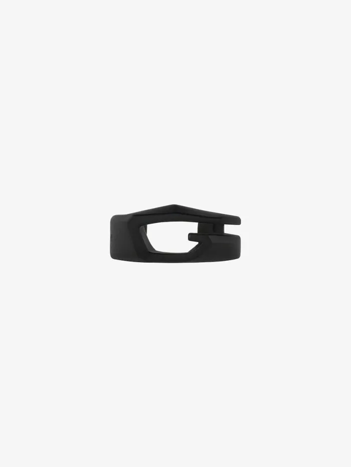 Men Jewelry Givenchy Giv Cut Earcuff In Metal And Enamel Black