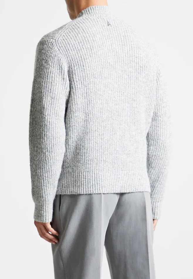 Men Manire De Voir Double Breasted Brushed Knit Cardigan Grey