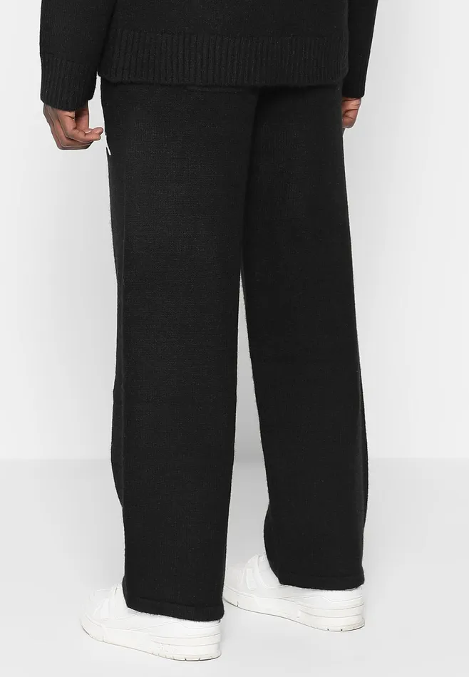 Men Manire De Voir Knitted Relaxed Fit Eiffel Joggers Black