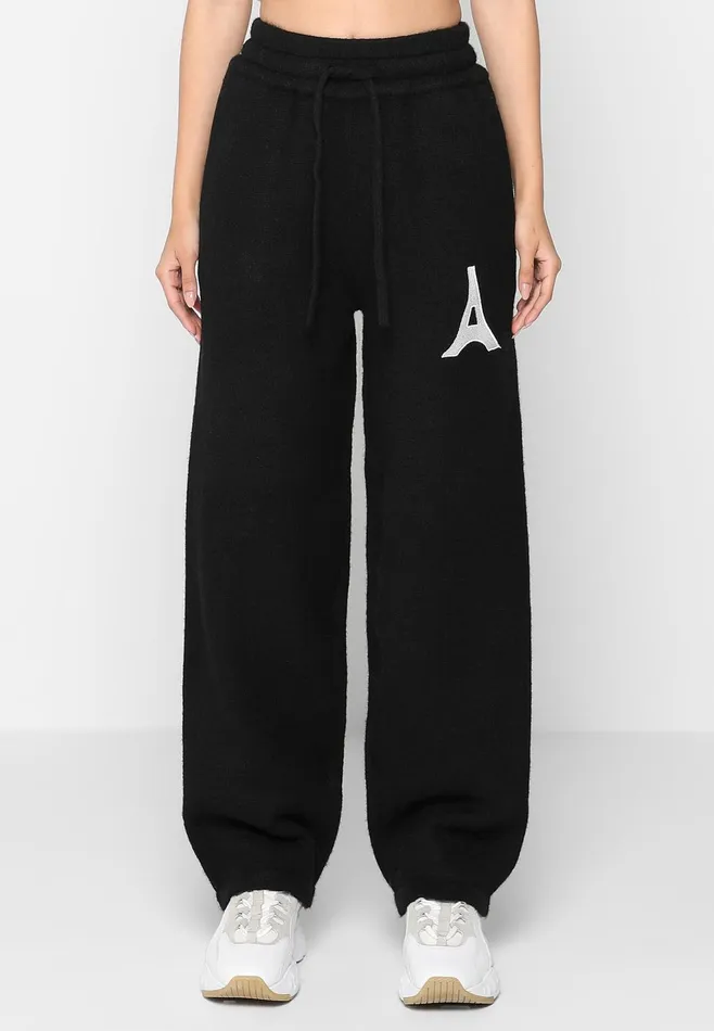 Men Manire De Voir Knitted Relaxed Fit Eiffel Joggers Black