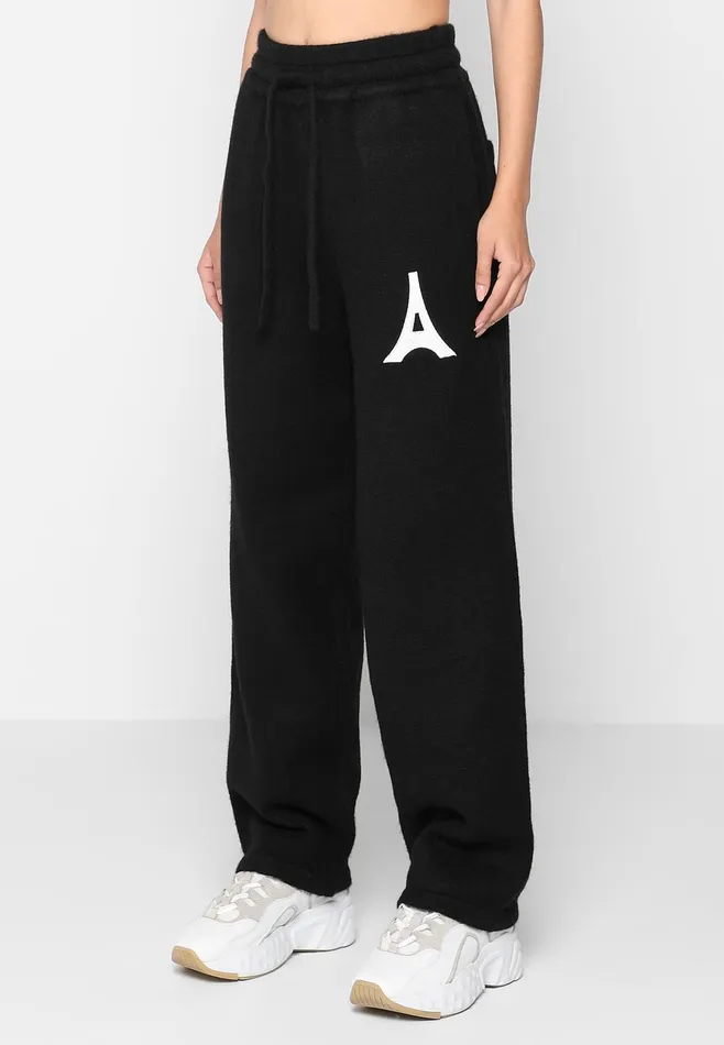 Men Manire De Voir Knitted Relaxed Fit Eiffel Joggers Black