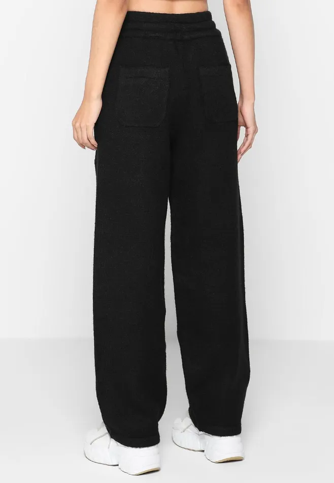 Men Manire De Voir Knitted Relaxed Fit Eiffel Joggers Black