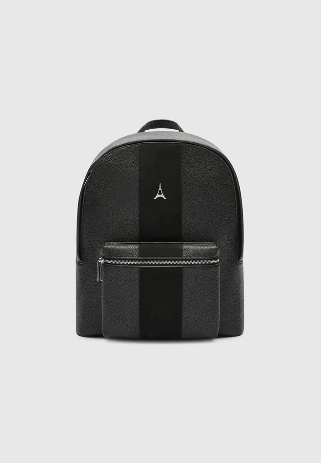 Men Manire De Voir Leather Backpack With Suede Panel Black