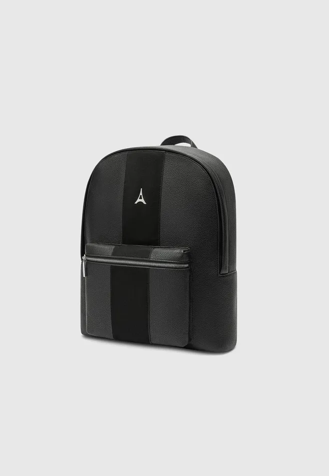 Men Manire De Voir Leather Backpack With Suede Panel Black