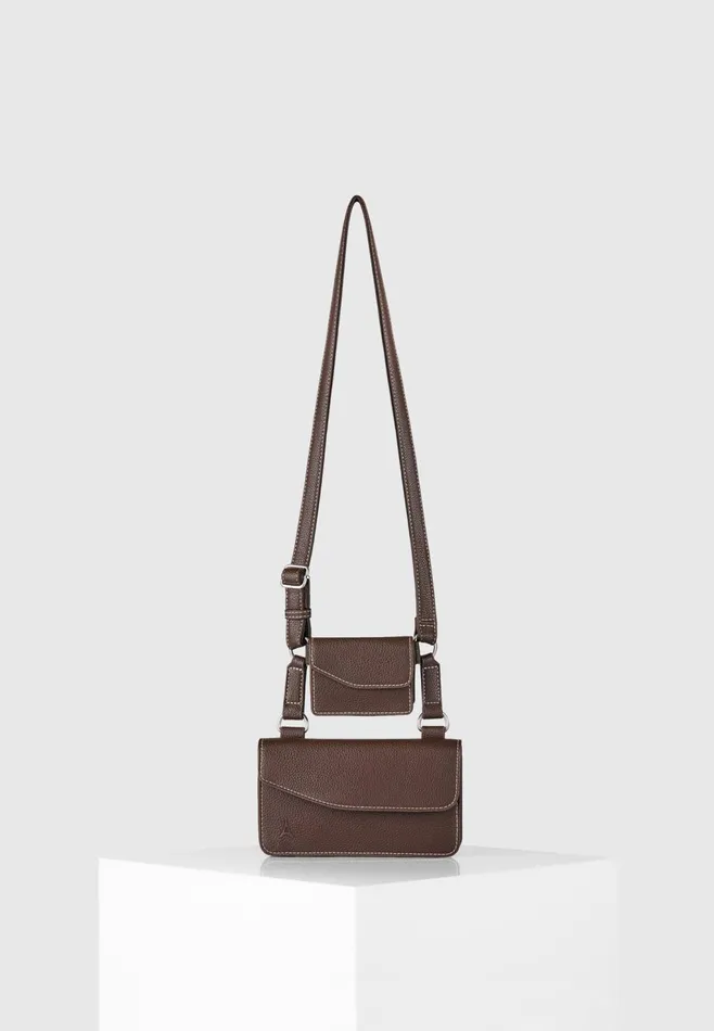 Men Manire De Voir Monet Duo Crossbody Bag Brown