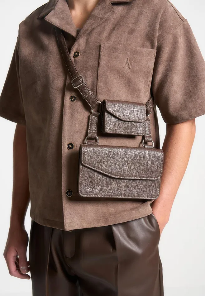 Men Manire De Voir Monet Duo Crossbody Bag Brown