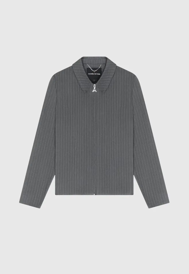 Men Manire De Voir Pinstripe Tailored Jacket Grey