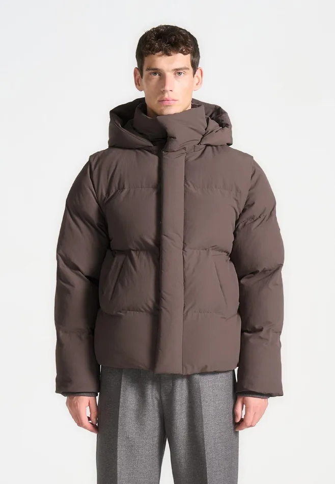 Men Manire De Voir Puffer Jacket With Removable Sleeves Mauve