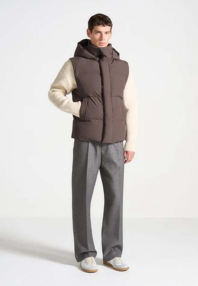Men Manire De Voir Puffer Jacket With Removable Sleeves Mauve