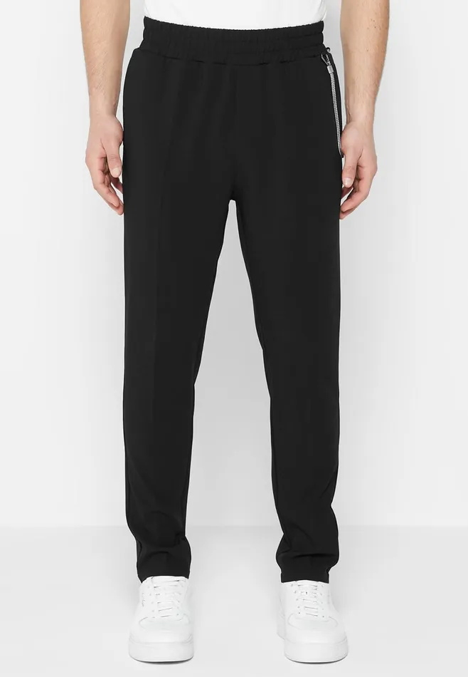 Men Manire De Voir Tailored Trousers With Chain Detail Black