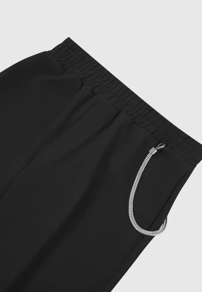 Men Manire De Voir Tailored Trousers With Chain Detail Black