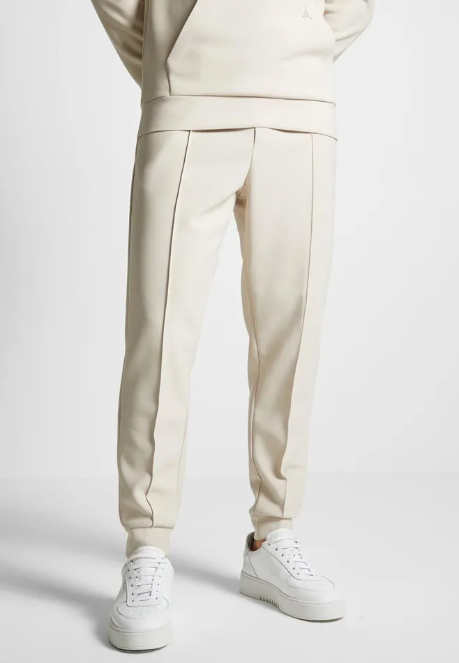 Men Manire De Voir ternel Neoprene Tapered Fit Pintuck Joggers Stone