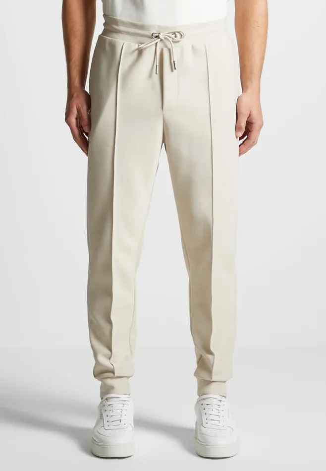 Men Manire De Voir ternel Neoprene Tapered Fit Pintuck Joggers Stone