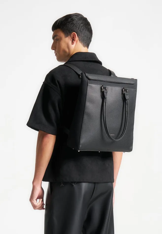 Men Manire De Voir Tote Backpack Black