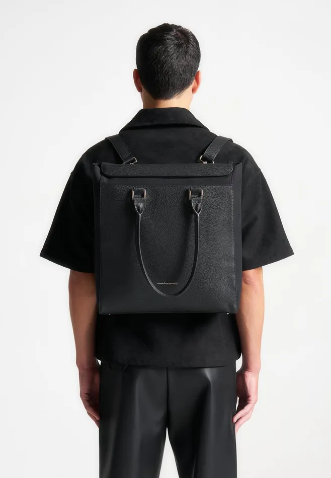 Men Manire De Voir Tote Backpack Black