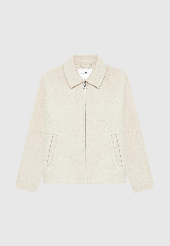 Men Manire De Voir Wool Blend Boxy Jacket Beige