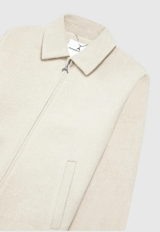 Men Manire De Voir Wool Blend Boxy Jacket Beige
