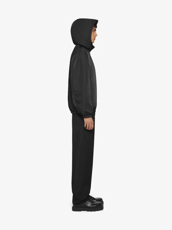 Men Outerwear and Blousons Givenchy 4G Reversible Hooded Jacket In Wool Blackgrey