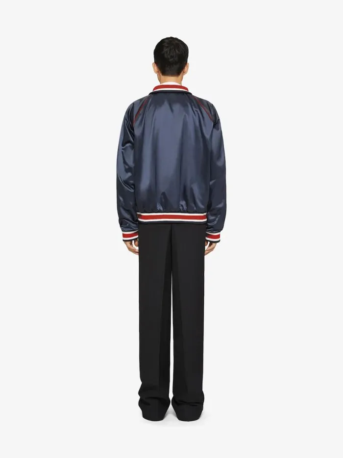 Men Outerwear and Blousons Givenchy GIVENCHY 1952 Shiny Bomber Jacket Night Blue