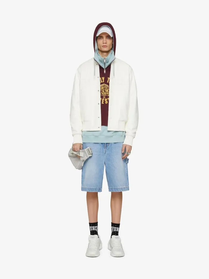 Men Outerwear and Blousons Givenchy GIVENCHY Varsity Jacket In Leather White