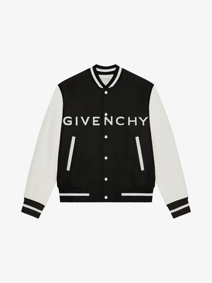 Men Outerwear and Blousons Givenchy GIVENCHY Varsity Jacket In Wool And Leather Blackwhite Men Outerwear and Blousons Givenchy GIVENCHY Varsity Jacket In Wool And Leather Blackwhite