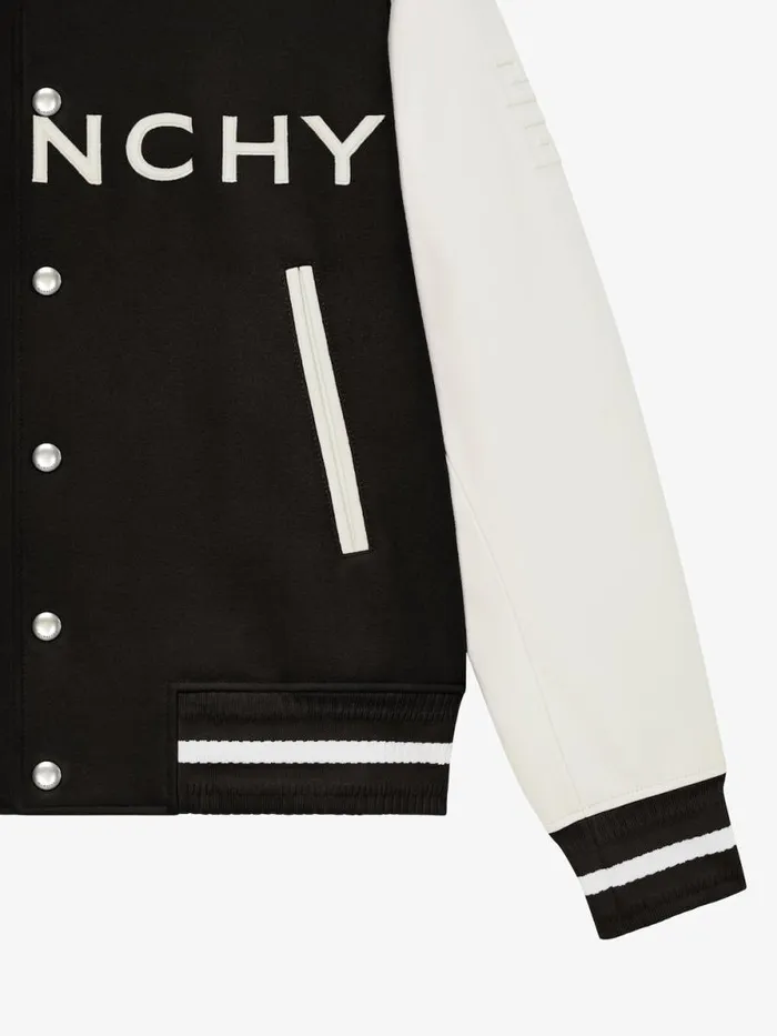 Men Outerwear and Blousons Givenchy GIVENCHY Varsity Jacket In Wool And Leather Blackwhite Men Outerwear and Blousons Givenchy GIVENCHY Varsity Jacket In Wool And Leather Blackwhite