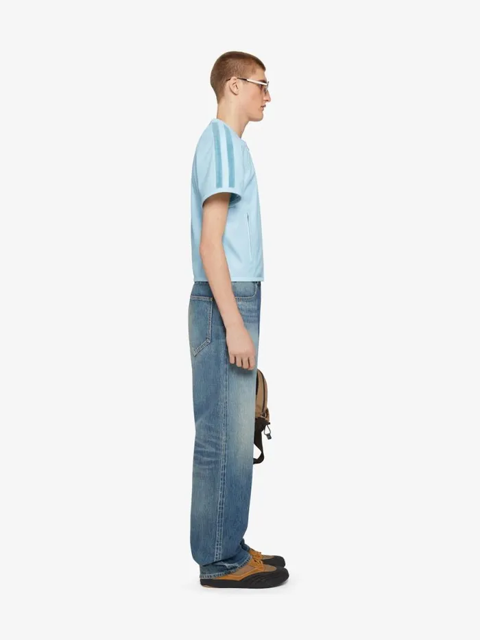Men Outerwear and Blousons Givenchy Jacket In Perforated Leather Sky Blue