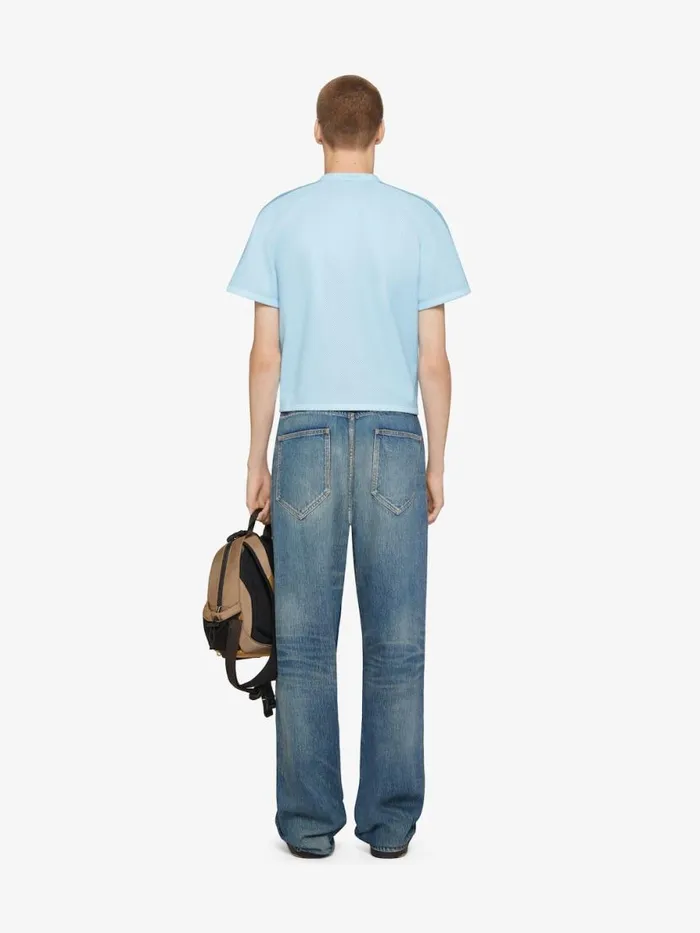 Men Outerwear and Blousons Givenchy Jacket In Perforated Leather Sky Blue