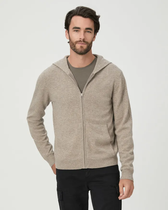 Men PAIGE Swanson Full Zip Sweater 8211 Rice Flower Sweaters and Sweatshirts