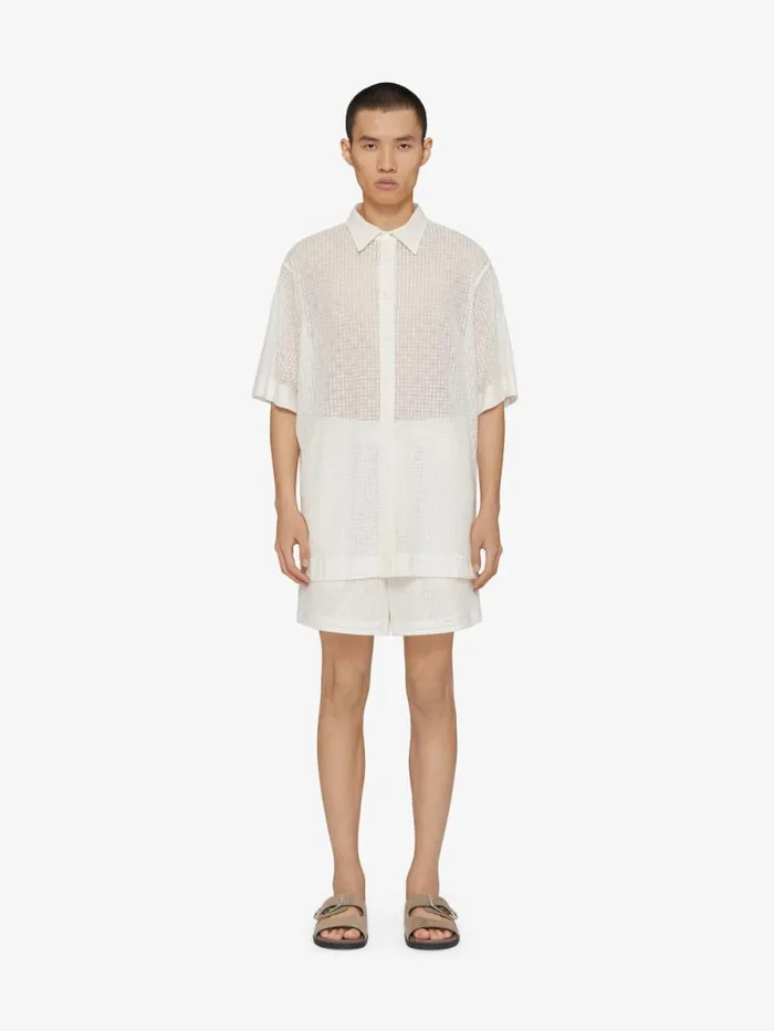 Men Pants and Shorts Givenchy Bermuda Shorts In 4G Lace Natural