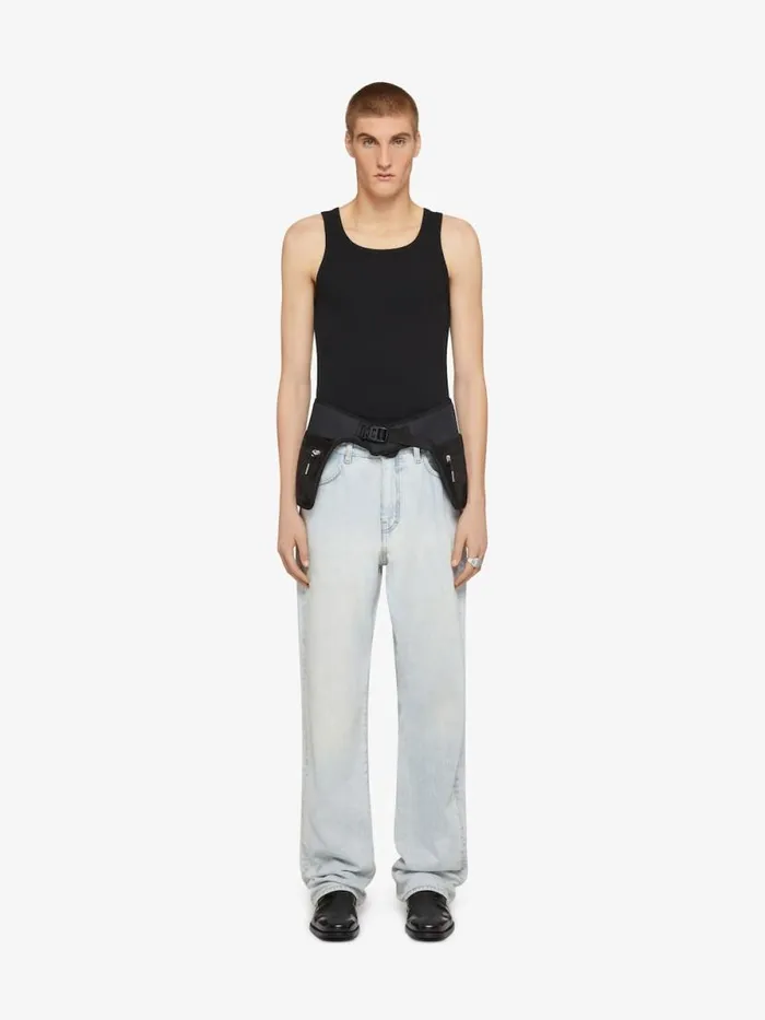 Men Pants and Shorts Givenchy Straight Fit Jeans In Vintage Denim Pale Blue