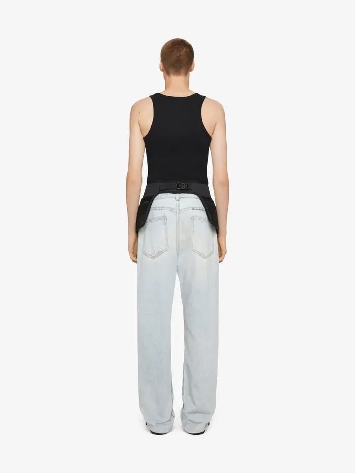Men Pants and Shorts Givenchy Straight Fit Jeans In Vintage Denim Pale Blue