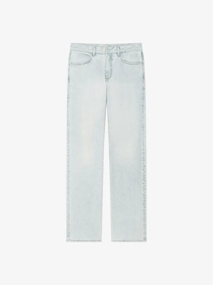 Men Pants and Shorts Givenchy Straight Fit Jeans In Vintage Denim Pale Blue