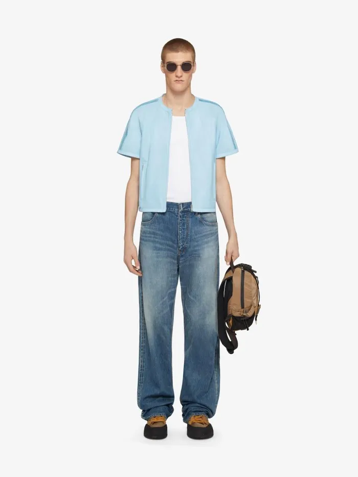 Men Pants and Shorts Givenchy Straight Fit Jeans In Washed Denim Medium Blue