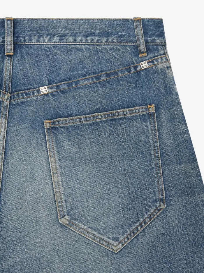 Men Pants and Shorts Givenchy Straight Fit Jeans In Washed Denim Medium Blue