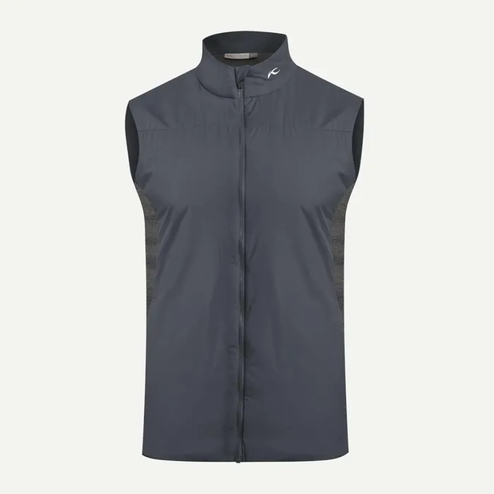 Men Radiation Vest 8211 Insulated Golf Vest Dark Dusksteel Grey Melange KJUS Jackets and Vests