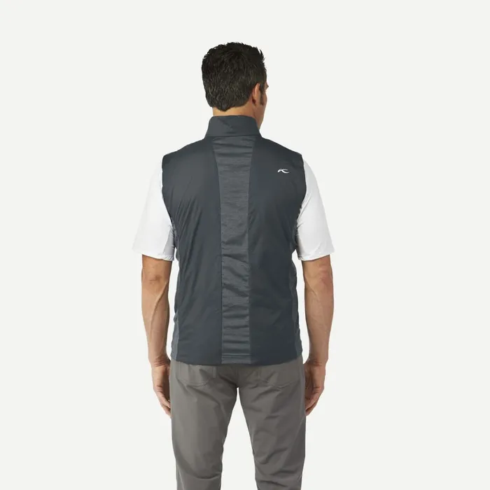 Men Radiation Vest 8211 Insulated Golf Vest Dark Dusksteel Grey Melange KJUS Jackets and Vests