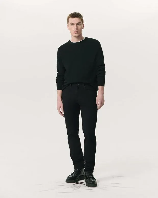 Men rag and bone Harvey Crew BlackBlackIvory Sweaters