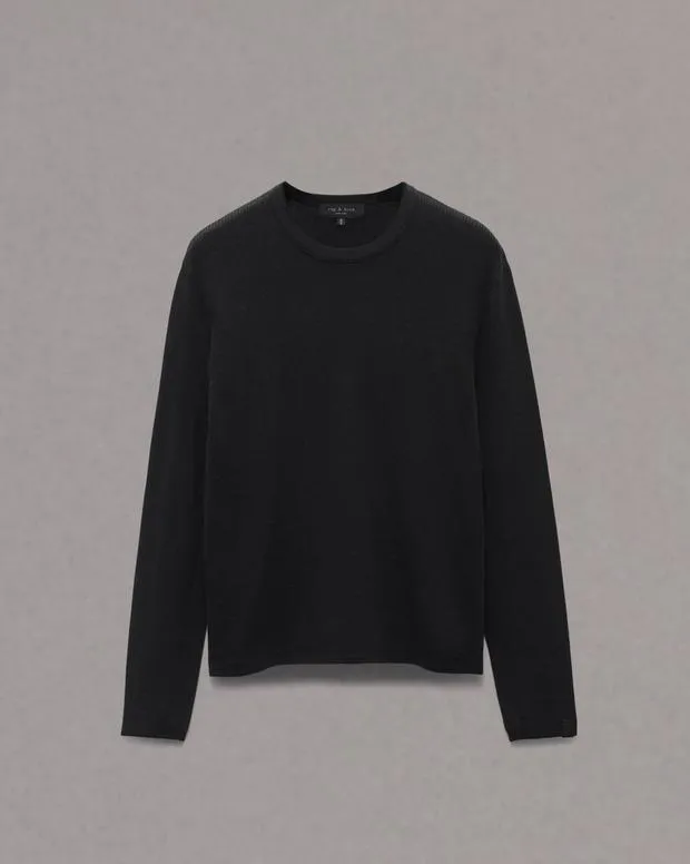 Men rag and bone Harvey Crew BlackBlackIvory Sweaters