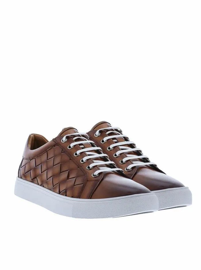 Men Robert Graham Shoes Appaloosa Sneakers Cognac