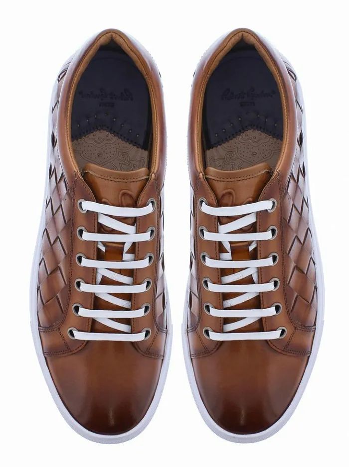 Men Robert Graham Shoes Appaloosa Sneakers Cognac