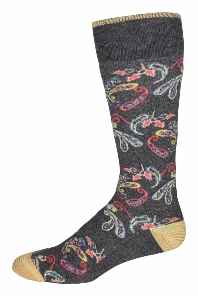 Men Robert Graham Socks The Drake Sock Charcoal