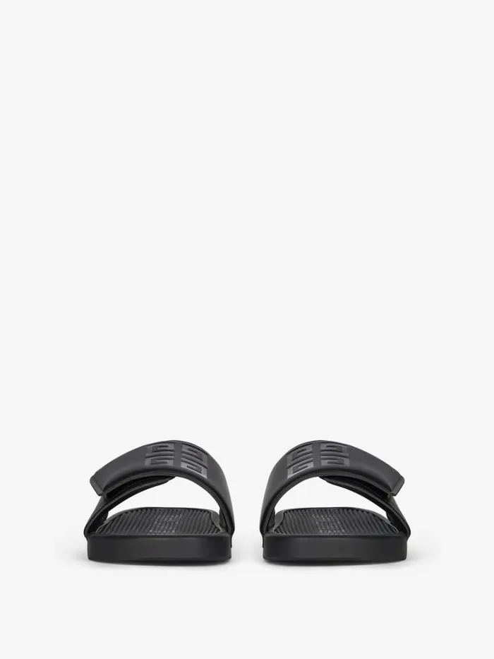 Men Slides and Sandals Givenchy Slide Flat Sandals In Synthetic Leather Blackwhite Men Slides and Sandals Givenchy Slide Flat Sandals In Synthetic Leather Blackwhite