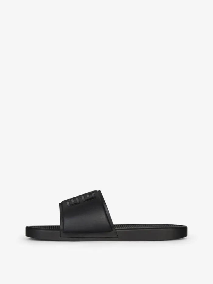 Men Slides and Sandals Givenchy Slide Flat Sandals In Synthetic Leather Blackwhite Men Slides and Sandals Givenchy Slide Flat Sandals In Synthetic Leather Blackwhite
