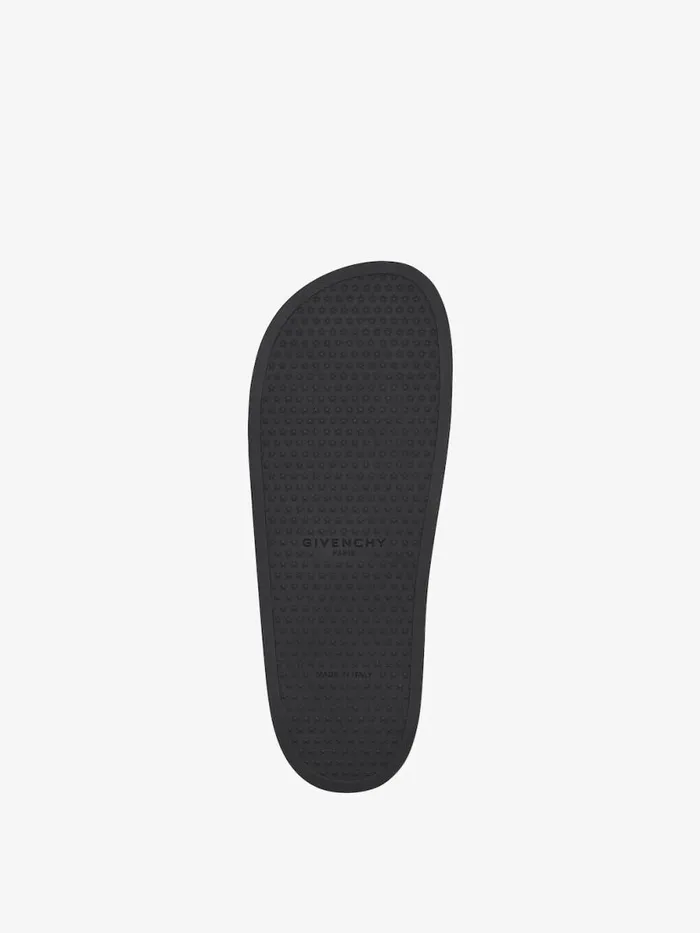 Men Slides and Sandals Givenchy Slide Flat Sandals In Synthetic Leather Blackwhite Men Slides and Sandals Givenchy Slide Flat Sandals In Synthetic Leather Blackwhite