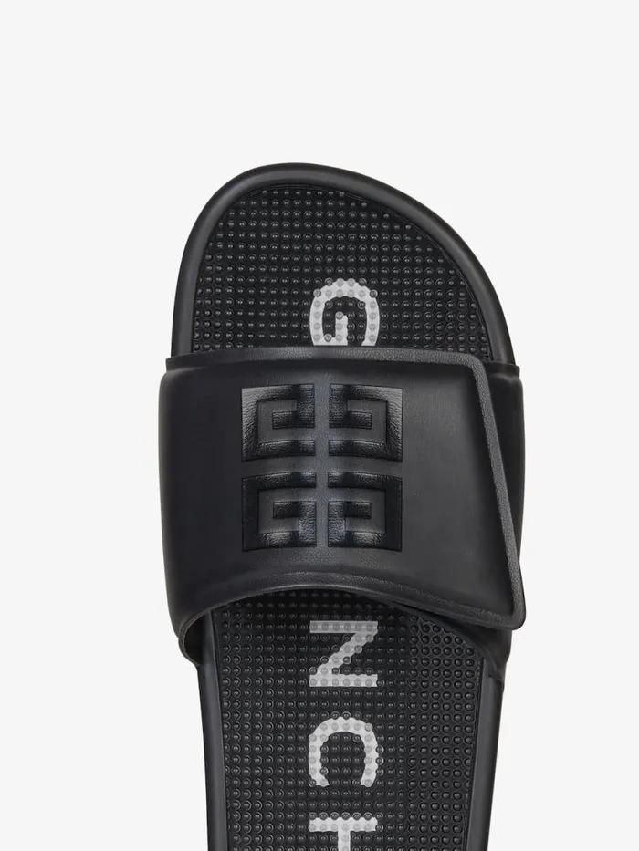 Men Slides and Sandals Givenchy Slide Flat Sandals In Synthetic Leather Blackwhite Men Slides and Sandals Givenchy Slide Flat Sandals In Synthetic Leather Blackwhite