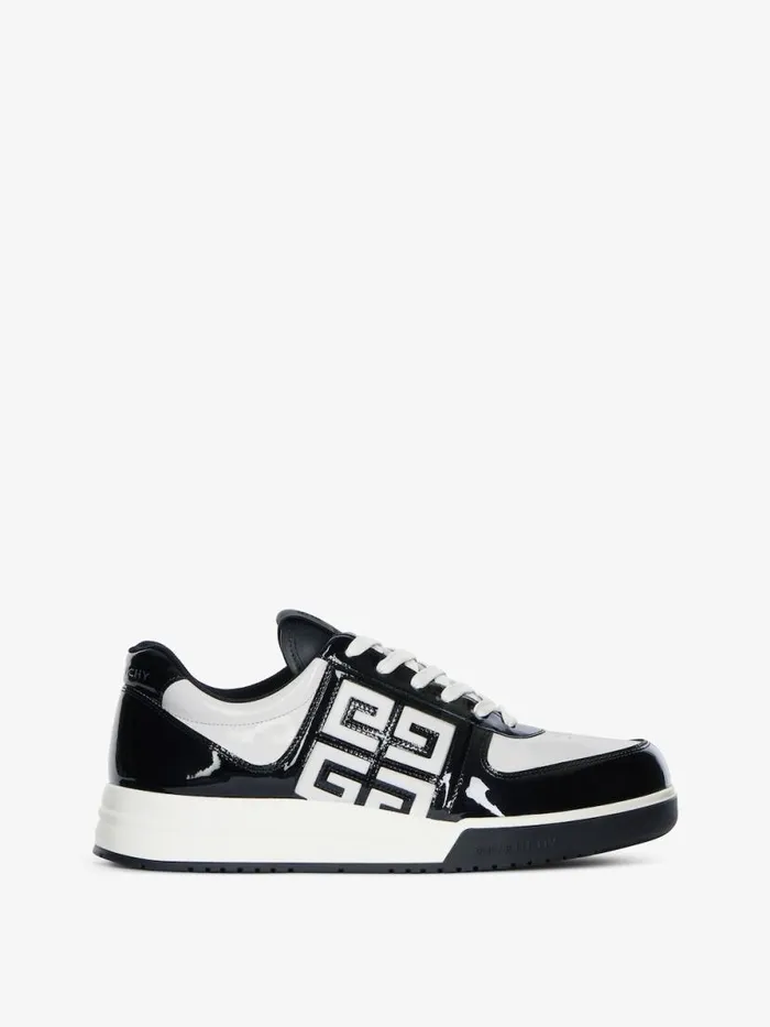 Men Sneakers Givenchy G4 Sneakers In Patent Leather Blackwhite