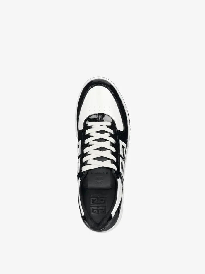 Men Sneakers Givenchy G4 Sneakers In Patent Leather Blackwhite